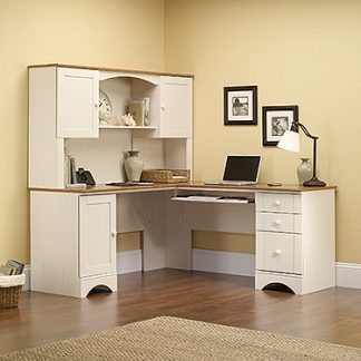 Sauder Harbor View Corner Desk With Hutch Ps1011 The Furniture Co