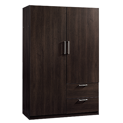 Sauder Wardrobe Storage Cabinet in Cinnamon Cherry