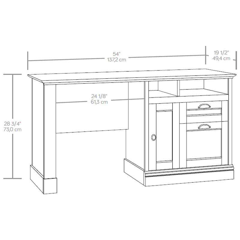 Sauder Barrister Lane Computer Desk With Hutch (PS1115 ...